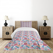 Colorful Mexican Flowers Bedspread Set