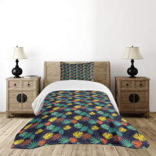 Colorful Tropical Foliage Bedspread Set