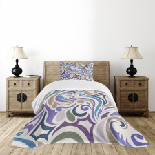 Funky Asymmetrical Shapes Bedspread Set