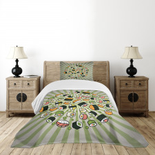 Manga Style Japanese Food Bedspread Set