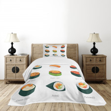 Exotic Japanese Cuisine Bedspread Set