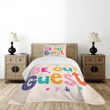 Cheery Colored Letters Bedspread Set