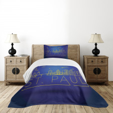 Line Art Style St Paul Bedspread Set