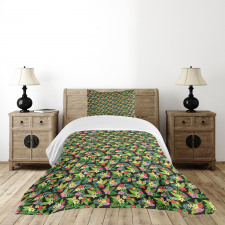 Floral Botany Composition Bedspread Set