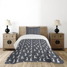 Simple Cartoon Giraffe Bedspread Set