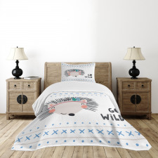 Hedgehog Go Wild Words Bedspread Set