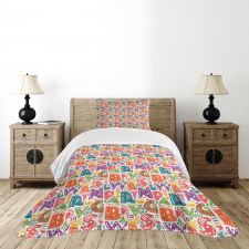 Capital Letters Doodles Bedspread Set