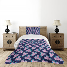 Vibrant Rose Buds Blossoms Bedspread Set