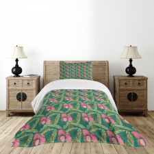 Banana Leaves Hibiscus Bedspread Set