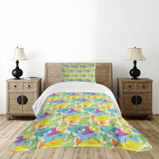 Trippy Paintbrush Pattern Bedspread Set