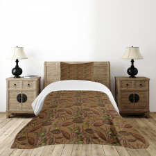 Cocoa Plants Growth Theme Bedspread Set