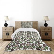 Sketch Art Beans and Leaves Bedspread Set