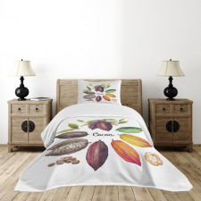 Exotic Food Colorful Design Bedspread Set