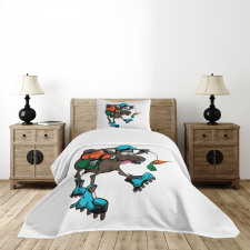 Funny Animal Chasing Carrot Bedspread Set