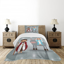 Historical Birth Cartoon Bedspread Set