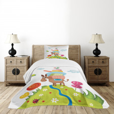 Goofy Donkey with Baggages Bedspread Set