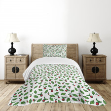 Leaves with Berry Fruits Bedspread Set