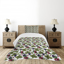 Berry Mint Leaf Herbs Bedspread Set