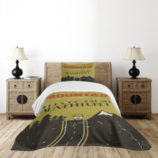 Lets Go on an Adventure Words Bedspread Set