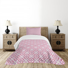 Feminine Pink Composition Bedspread Set