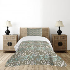 Hand-drawn Style Swirl Ropes Bedspread Set