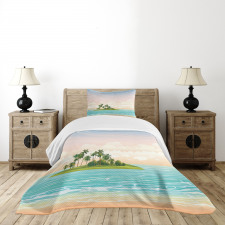 Jungle at Sunset Sky Clouds Bedspread Set