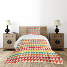 Pixelized Vivid Triangles Bedspread Set