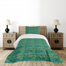 Hawaiian Tropical Foliage Bedspread Set