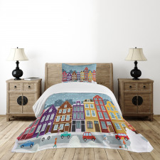 Dutch Town in the Winter Bedspread Set