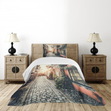 Old Town at Sunset Picture Bedspread Set