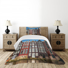 Medieval Buildings City Bedspread Set