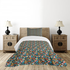 Puppy Food Traces and Toys Bedspread Set