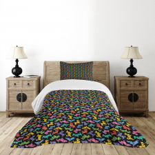 Abstract Origami Style Dogs Bedspread Set