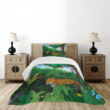 Exotic Birds with Snakes Bedspread Set