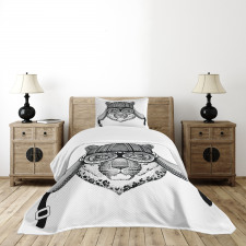 Hipster Cat Modern Design Bedspread Set