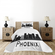 City Silhouette Skyscrapers Bedspread Set