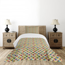 Circular Tile Arrangement Bedspread Set