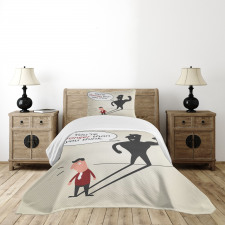 Shadow of a Man Comic Style Bedspread Set