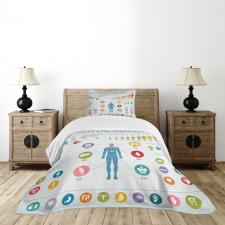 Water and Human Body Info Bedspread Set