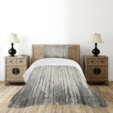 Grunge Art Vertical Planks Bedspread Set