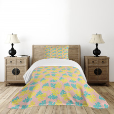 Pastel Monstera Bedspread Set