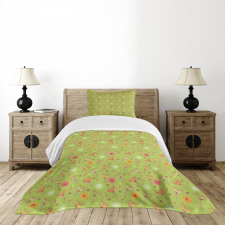 Dragonflies and Flowers Bedspread Set