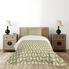 Circle Vivid Leafy Branches Bedspread Set