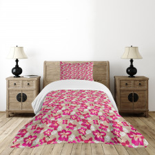 Nostalgic Hibiscus Flowers Bedspread Set