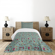 Vintage Classic Flora Leaves Bedspread Set