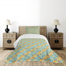 Brush Marks with Stripes Bedspread Set