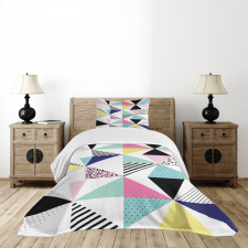 Memphis Geometrical Funky Bedspread Set