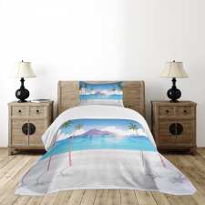 Summer Seaside with Palms Bedspread Set
