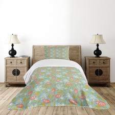 Retro Blossom Rough Rose Bedspread Set