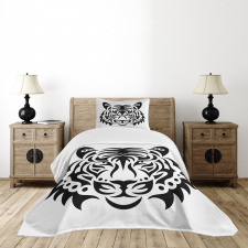 Wild Tiger Head Bedspread Set